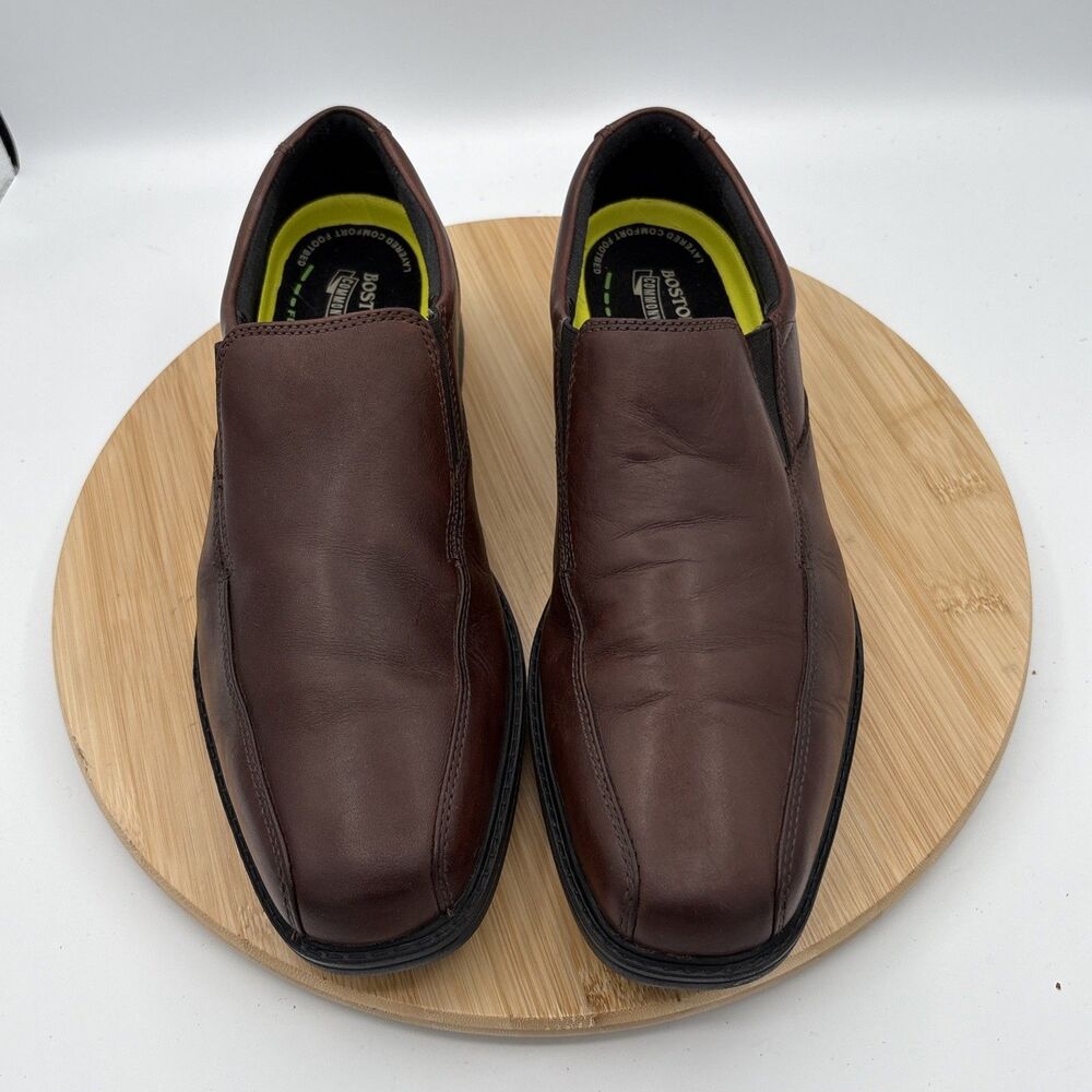 Bostonian Flexlite Comfort Slip On Loafers Mens 9 Brown Leather Casual Dress